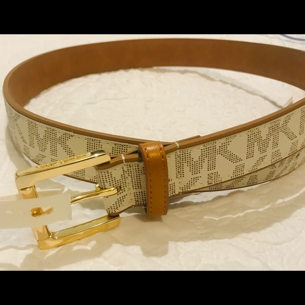 🆕Michael Michael KORS New Brown and Ivory Belt